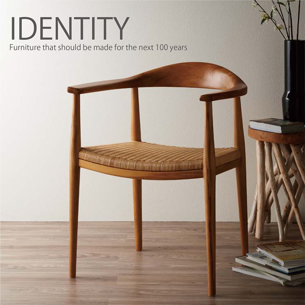 チーク無垢材×鉄枠 フォールディングチェア アーム付き フランス