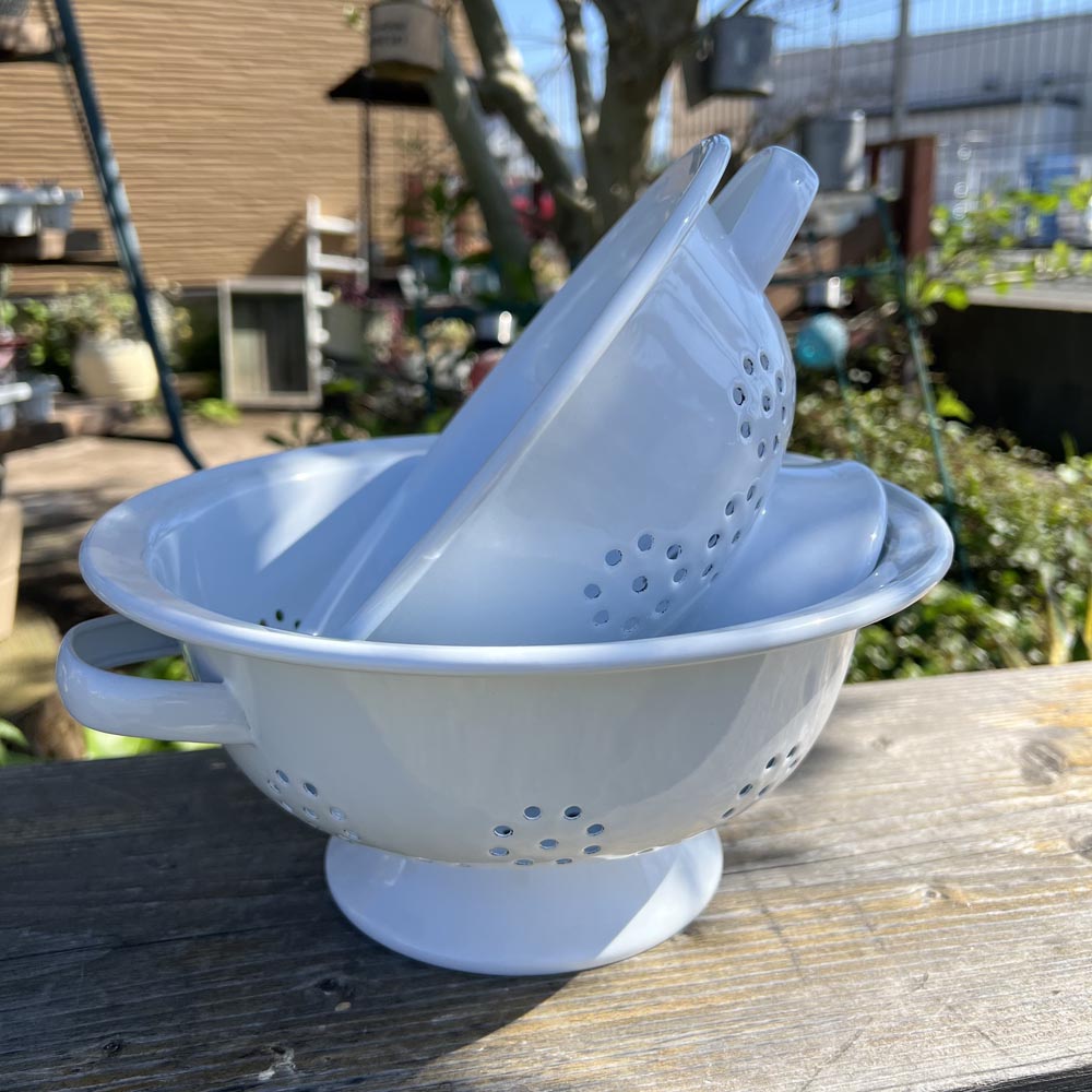 楽天市場】白い ホーローコランダーボウル（posh-525L）琺瑯/キッチン