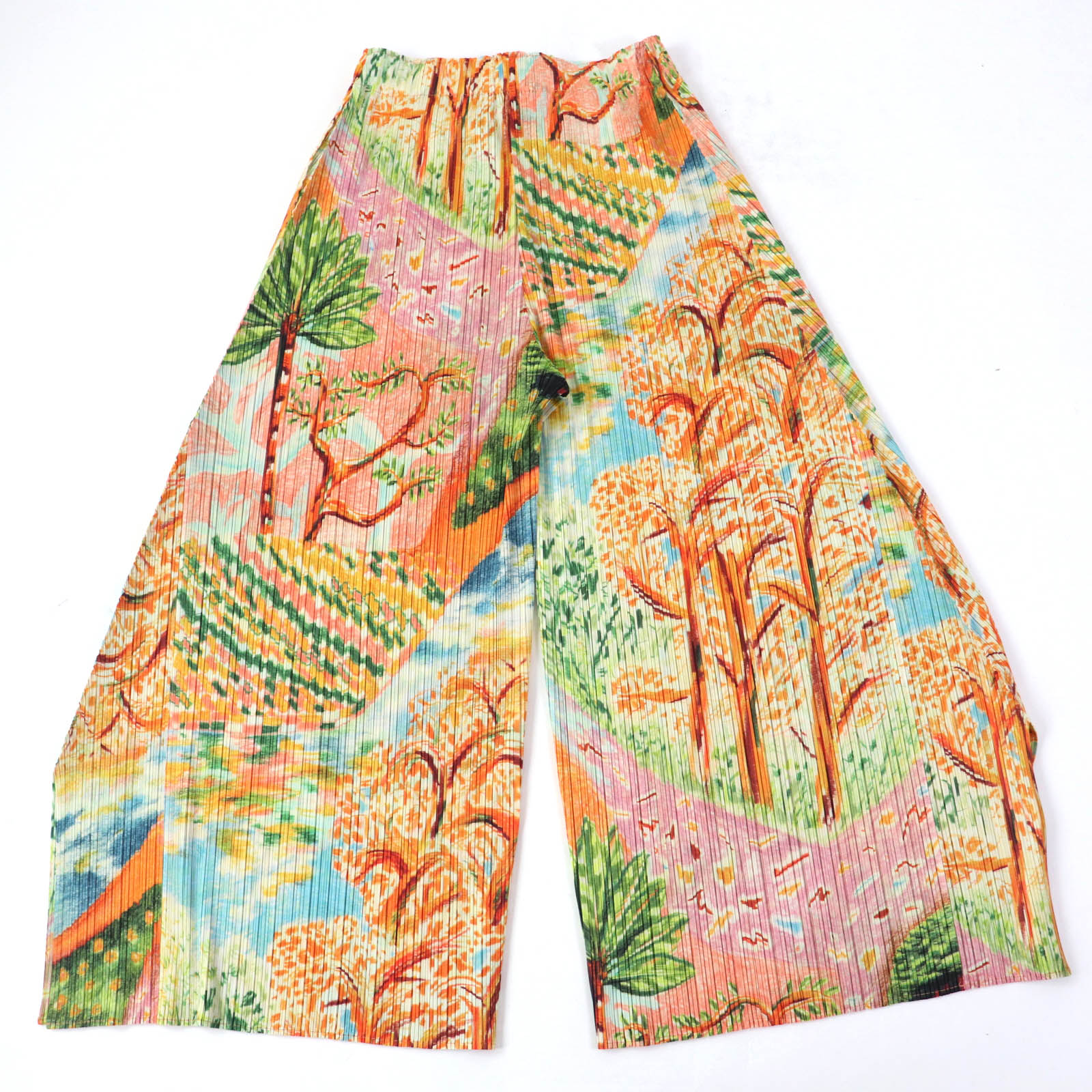 希少極美品プリーツプリーズマルチカラーワイドパンツガウチョパンツ2