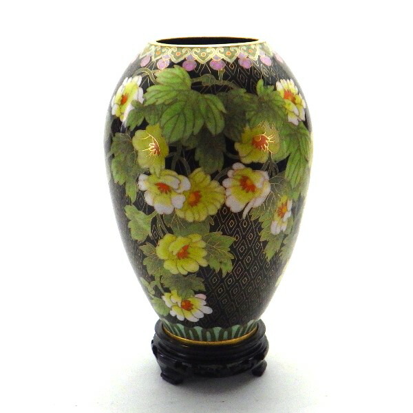 七宝焼 七宝花瓶 七宝壺 花生 蒼々の譜 女性作家作品 【公式通販】