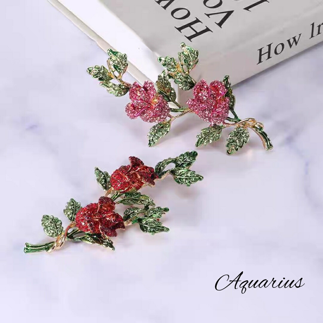 楽天市場】スワロフスキー 大きめ ローズ ( バラ 薔薇 ) ブローチ