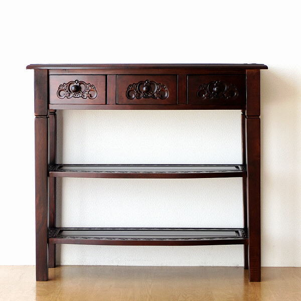 楽天市場】アンティーク調コンソールテーブル 木製 収納家具