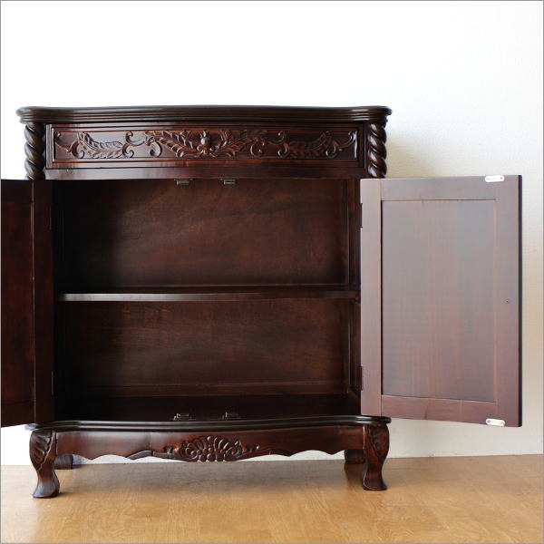 楽天市場】アンティーク風キャビネット 木製 猫脚 収納家具 サイド