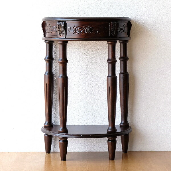 楽天市場】アンティーク風コンソールテーブル 木製 玄関 花台 電話台