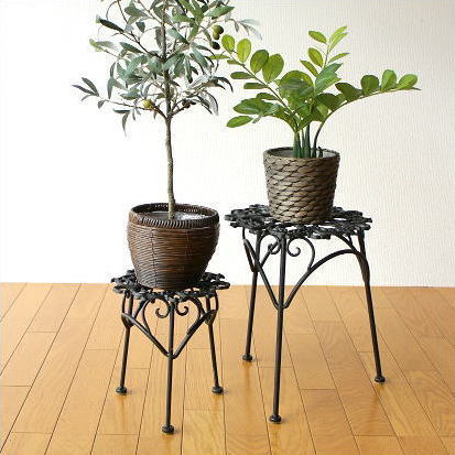 楽天市場】フラワースタンド アイアン 花台 大小2個セット プランター