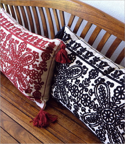 アンティークフランス プロテアの花 オービュッソン織タッセル付