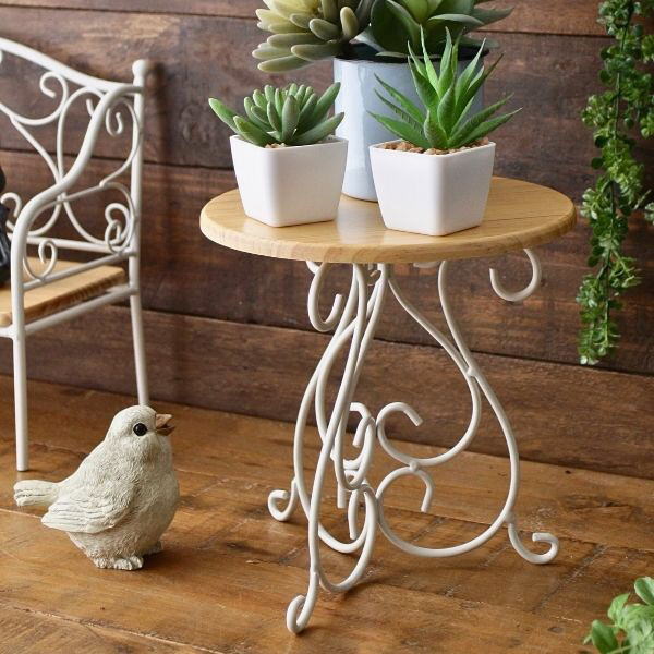 M'sビンテージ サイドテーブル フラワースタンド 花台 剥離 M's