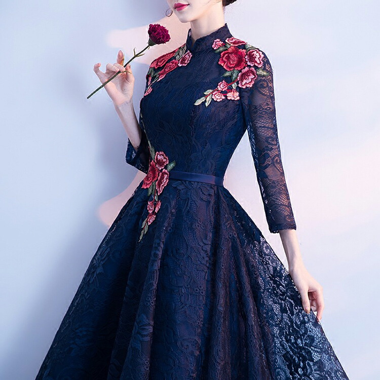 楽天市場】チャイナドレス 立ち襟 ワンピース チャイナ風 パーティー