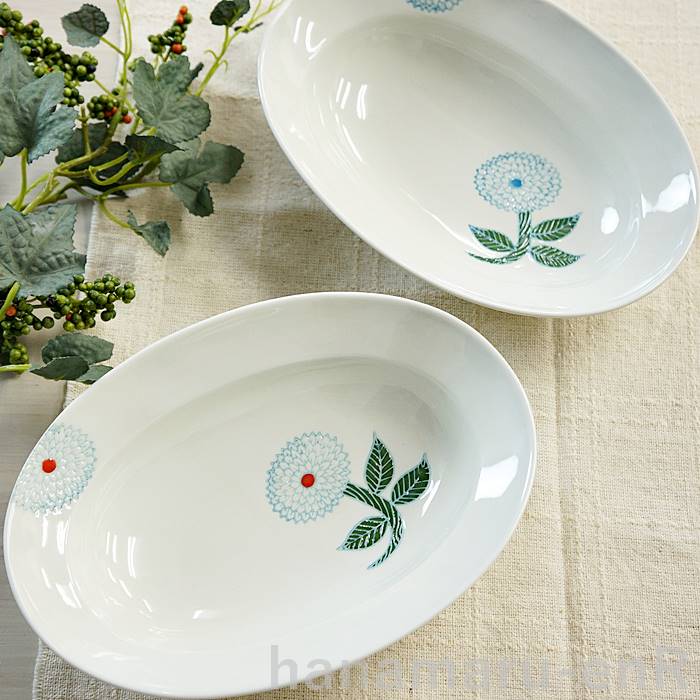 楽天市場】波佐見焼 皿 楕円鉢 中 勲山窯 色彩ダリア | ボウル 小鉢