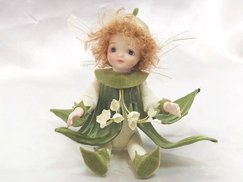 若月まりこ　ビスクドール　エルフィンフローリー　お花の妖精 楽天市場】妖精 置物若月まり子 お花の妖精人形♪エルフィンフローリー