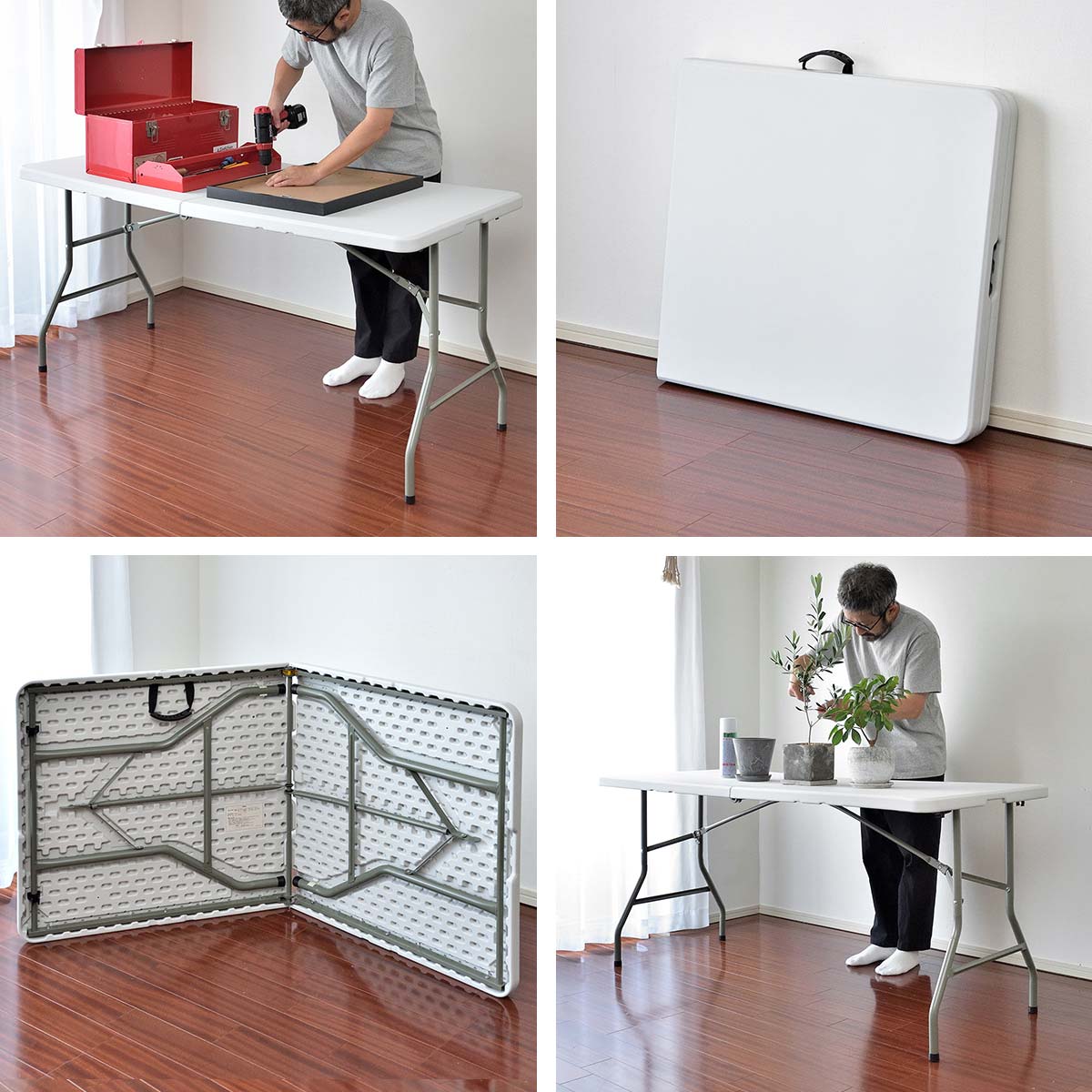 ひとり掛けでもふたり掛けでも 4ドロワーズ作業台 幅170 ワークテーブル