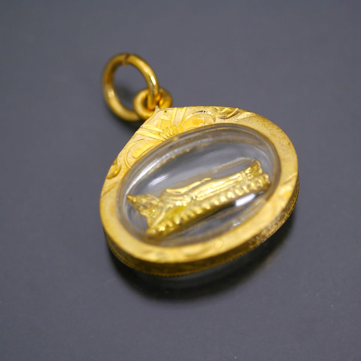 426ブロンズ！タイのお守りプラクルアン猫だキャット！取説付属！幸運