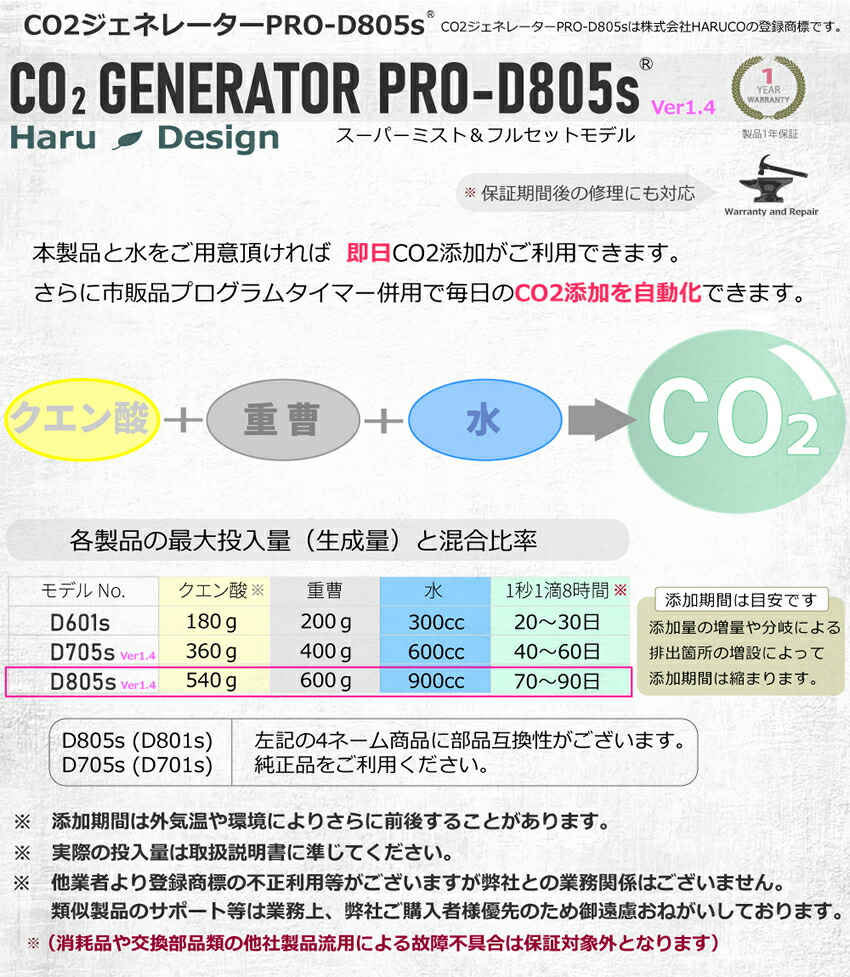 楽天市場】HaruDesign CO2ジェネレーター PRO-D805s Ver 1.4 (スーパー