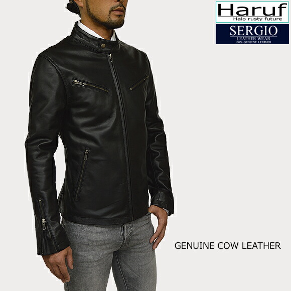 楽天市場】シングル ライダースジャケット レザージャケット メンズ 革