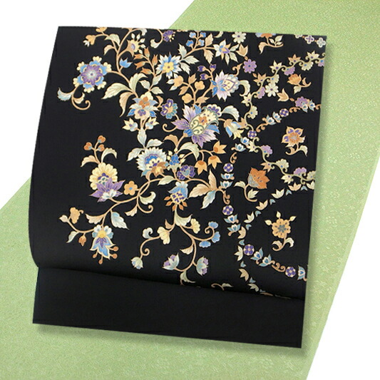 楽天市場】岡重 名古屋帯 九寸 本加工友禅 駒塩瀬 染帯 花更紗文様