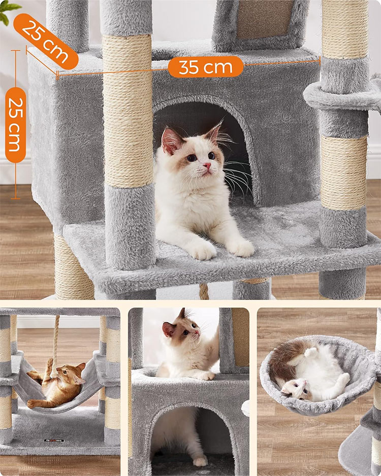 ☆新品☆ 猫 キャットタワー 168cm グレー