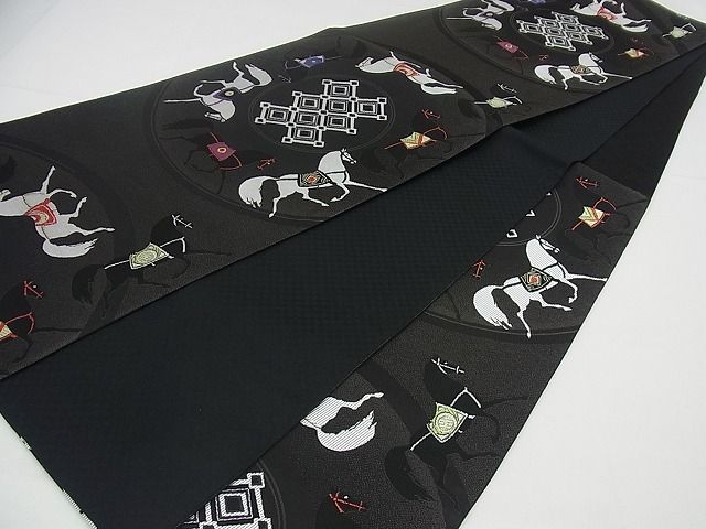 楽天市場】平和屋1□極上 西陣 大光織物謹製 六通柄袋帯 馬 黒地 逸品