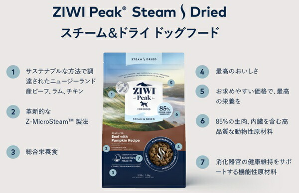 楽天市場】ジウィピーク Ziwipeak スチーム＆ドライ・ドッグフード
