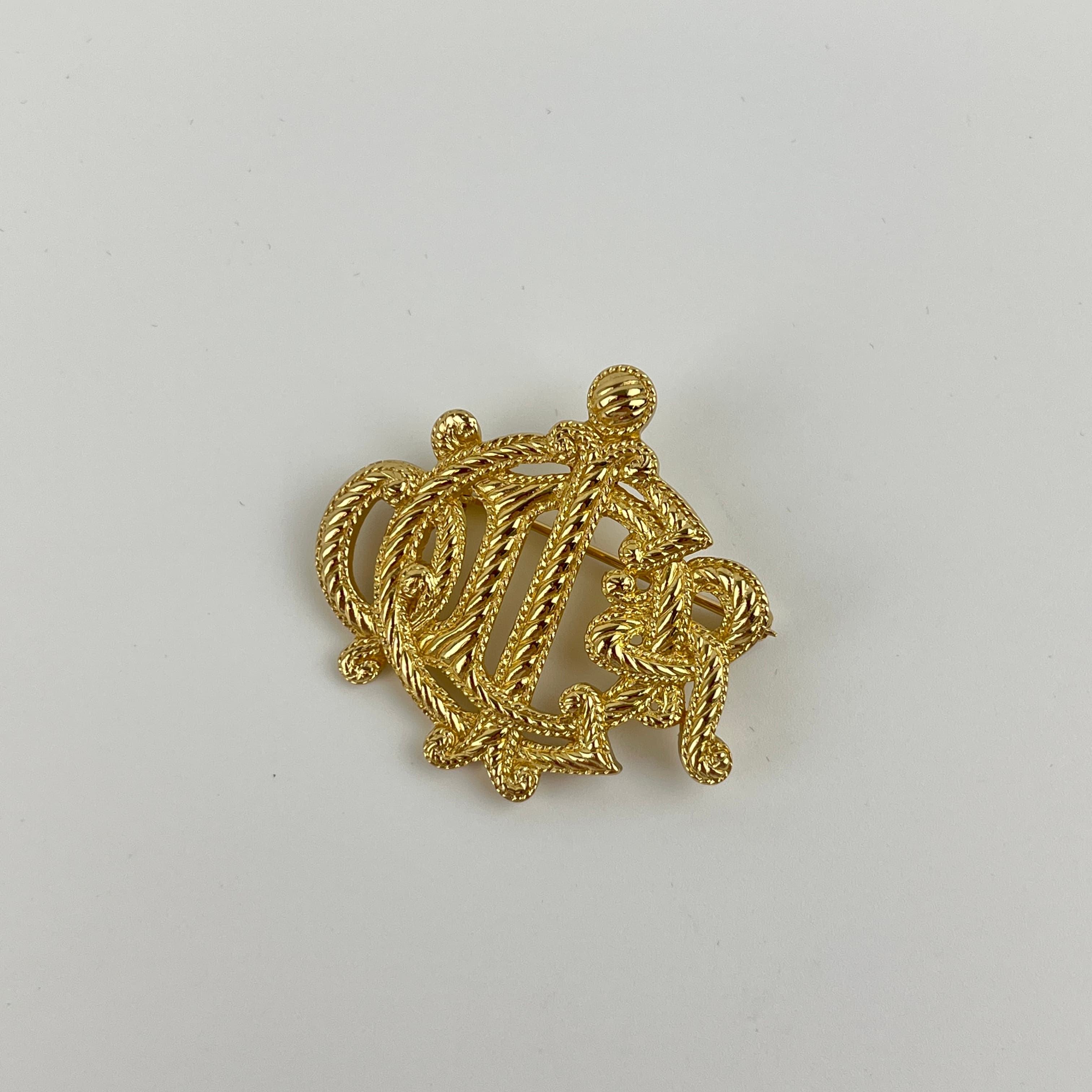 クリスチャン ディオール ヴィンテージ ゴールデン メタル ファン