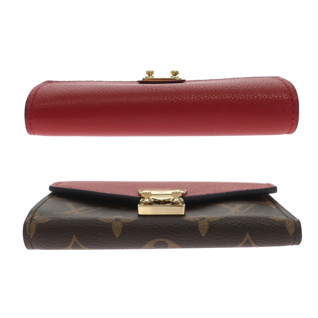 新品同様】LOUIS VUITTON ポルトフォイユ・パラス ブラウン レッド