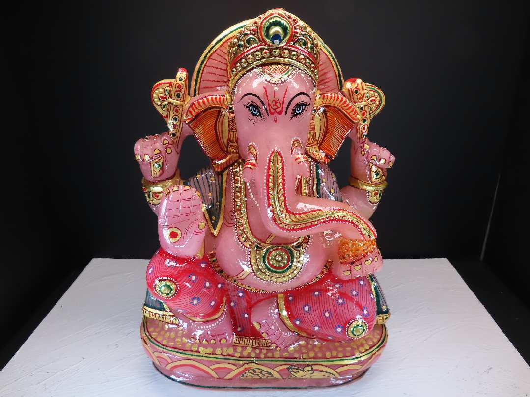 ピンクのガネーシャ像 ミニチュア置物（パープル） 【公式通販】
