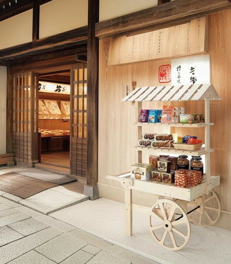 楽天市場】屋台販売台 マルシェ 受付 ディスプレイ 日本製 民芸和家具