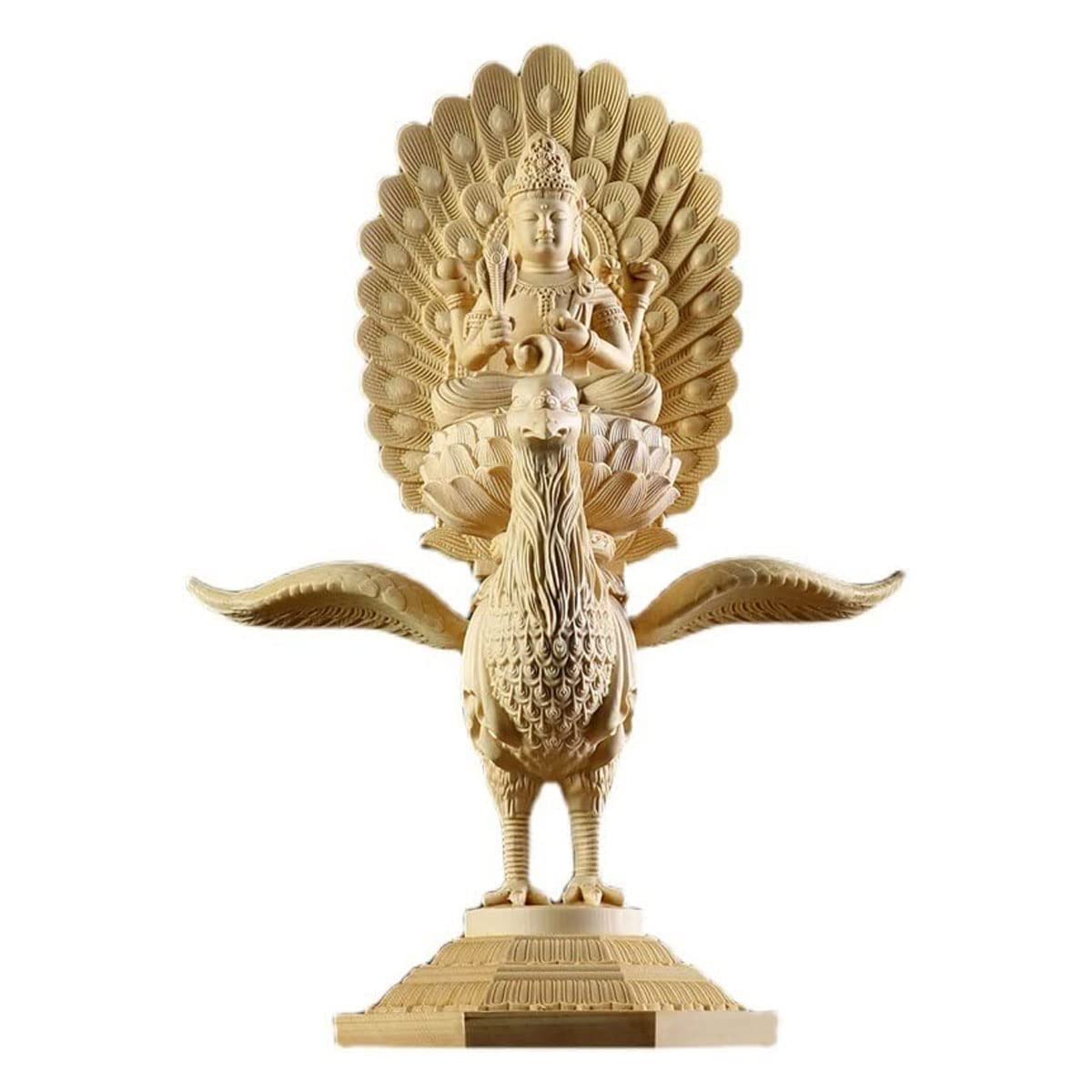 修縁堂】真言宗 仏像 仏具 孔雀明王 置物 内蔵版 18CM