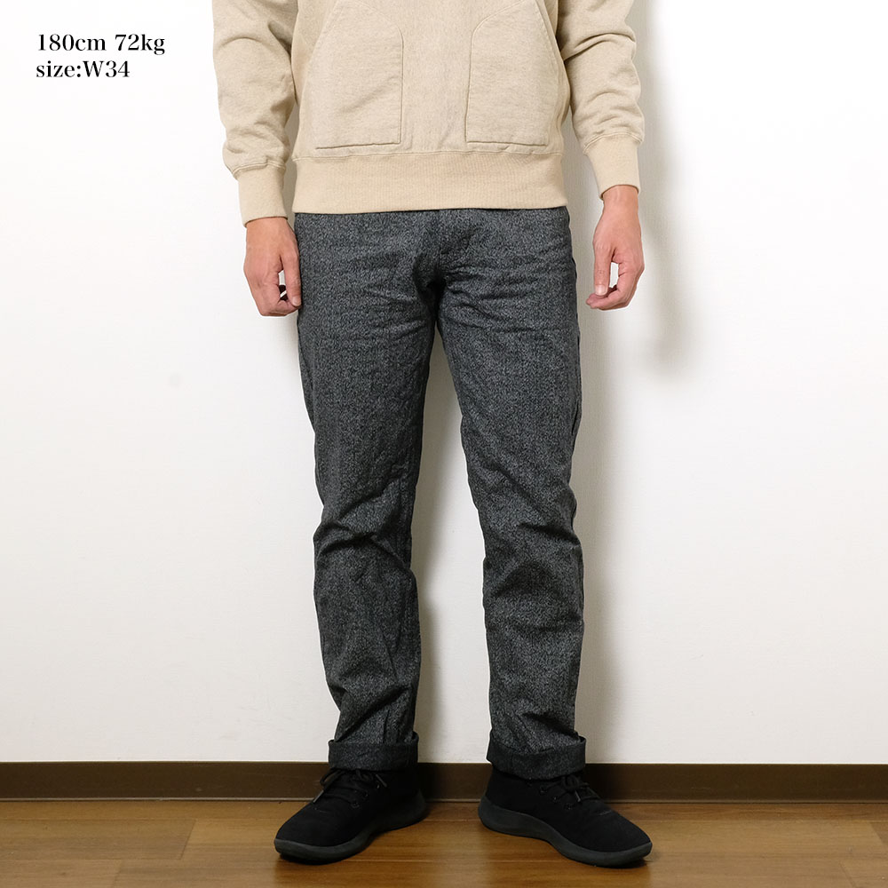 美品】バーガスプラス チノパン ブラックシャンブレー ごま塩 401 XL