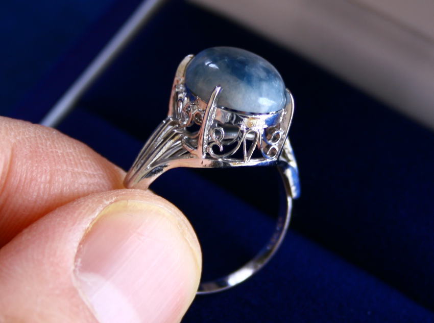 糸魚川翡翠 入コン沢 青 4ミリ リング 指輪 11号 ③ 送料無料 楽天市場