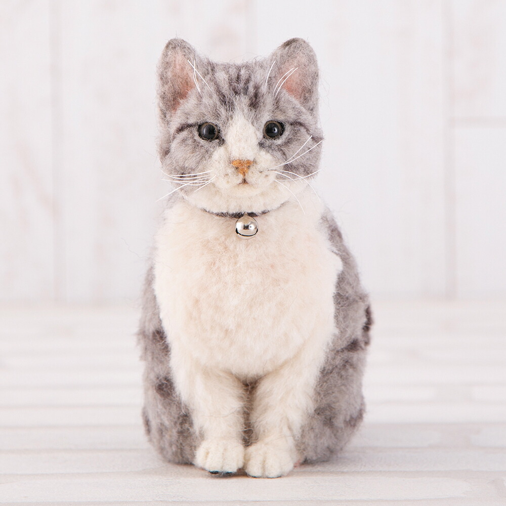 羊毛フェルト 猫 ハンドメイド 松岡愛衣 羊毛フェルト 猫 ハンドメイド