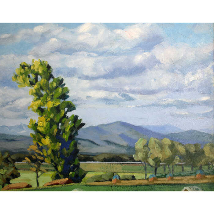 工藤昭重 真作 肉筆 油彩 キャンバス絵画 風景画 アルプス山脈