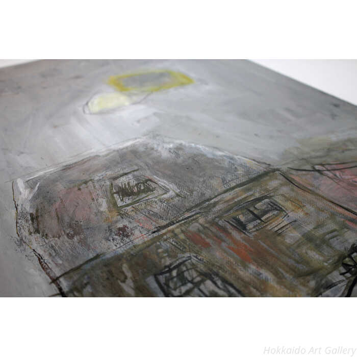 楽天市場】絵画 上野仁奥 油絵・油彩画 『なつかしき家』 太陽 家 建造