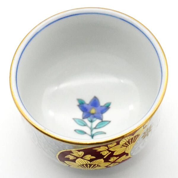 楽天市場】吉田美統【人間国宝】九谷焼ぐい呑み 金襴手捻り花唐草 赤