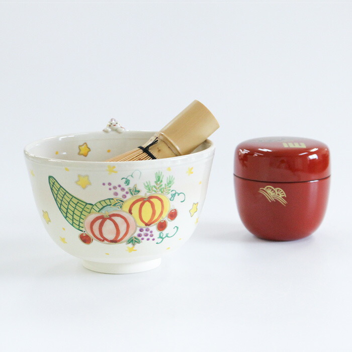 楽天市場】茶道具 抹茶茶碗 東山深山 色絵 収穫祭（縁付） 日本製 国産