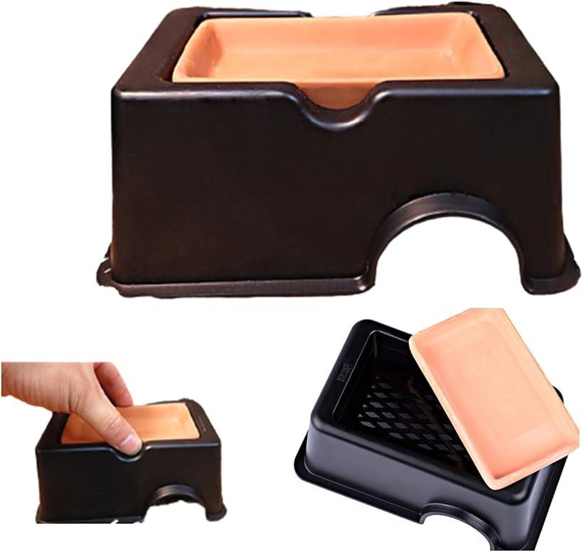 爬虫類用 岩型ウェットシェルター 二部屋構造｜湿度ゾーン付き 大型