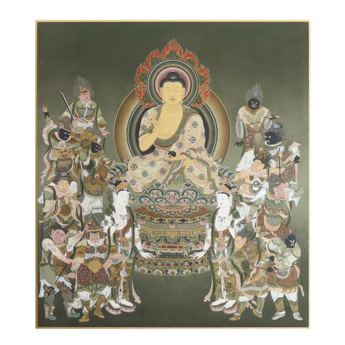 楽天市場】仏画色紙 薬師如来十二神将 送料無料 送料込み （※送料無料