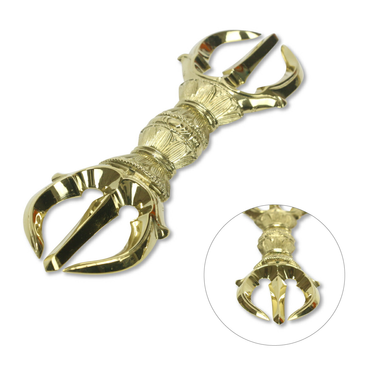 楽天市場】三鈷杵 15.3cm 真言宗 密教法具 金剛杵 真鍮 日本製 送料