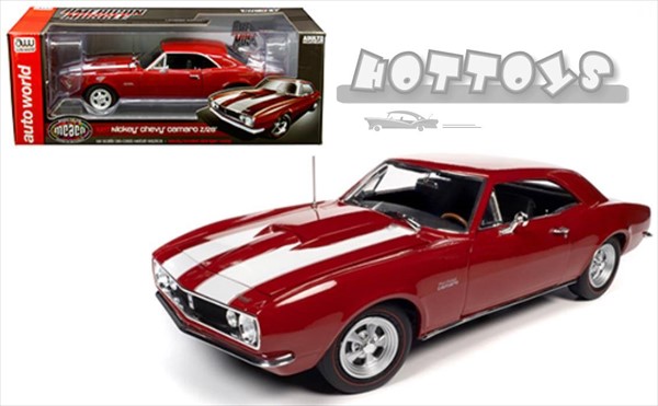 楽天市場】ミニカー 1/18 AUTOWORLD☆1967 シボレー・カマロ Z28 赤/白
