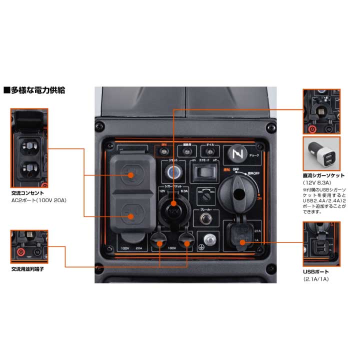 楽天市場】デイトナ インバーター発電機 DAYGENE1700 ポータブルタイプ