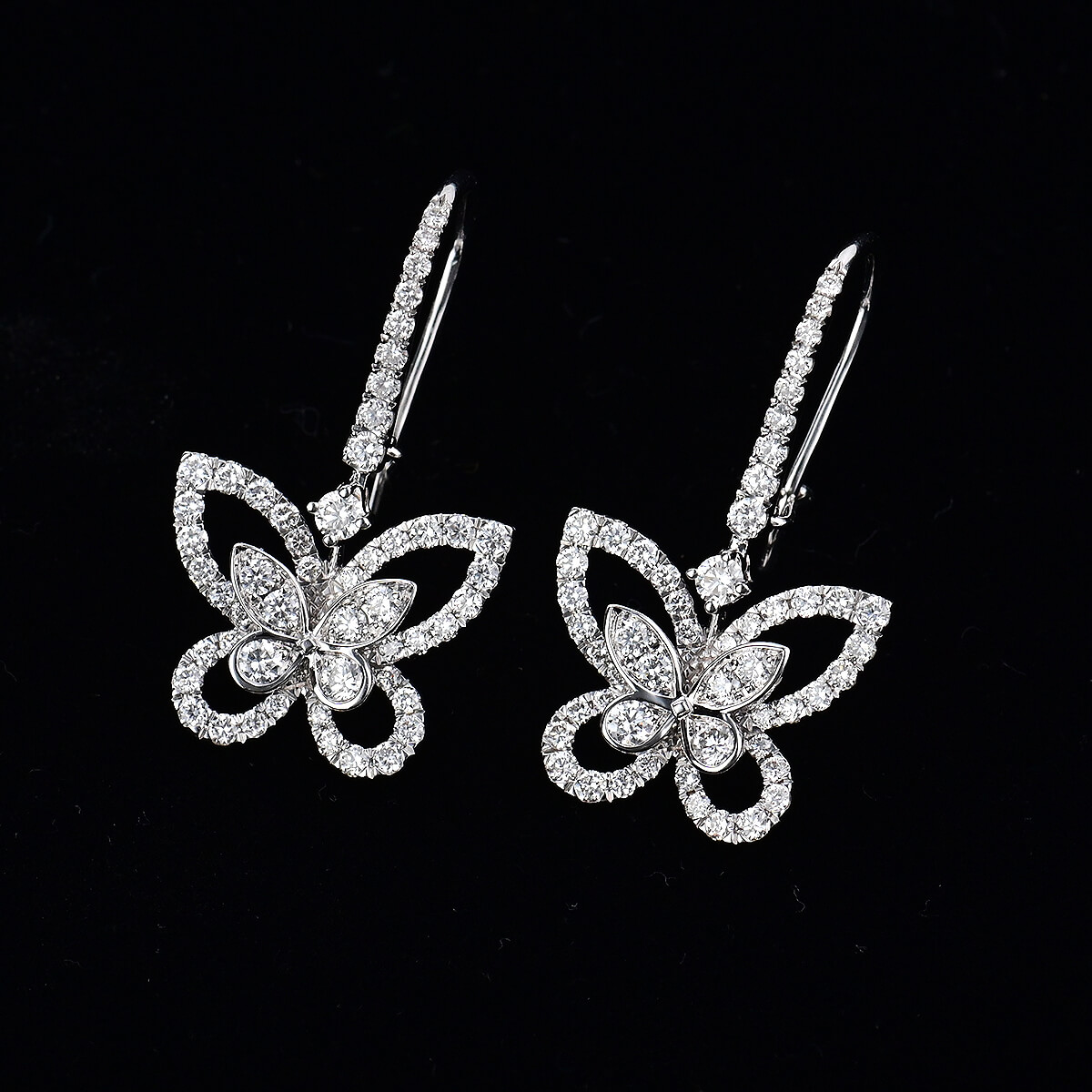 楽天市場】グラフ GRAFF バタフライ シルエット ダイヤ ドロップピアス