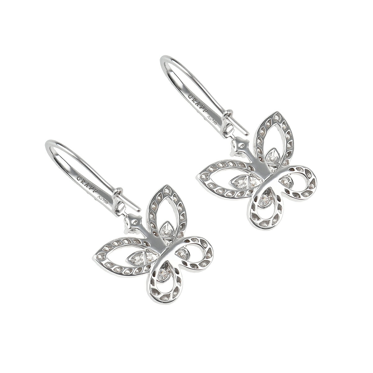 楽天市場】グラフ GRAFF バタフライ シルエット ダイヤ ドロップピアス