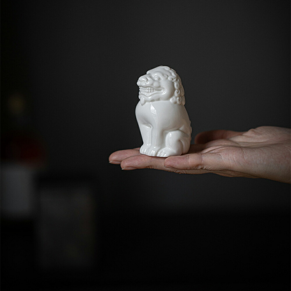楽天市場】【1匹のみ】IwaiLoft 獅子の置物 白獅子 白盛 陶磁器 家の