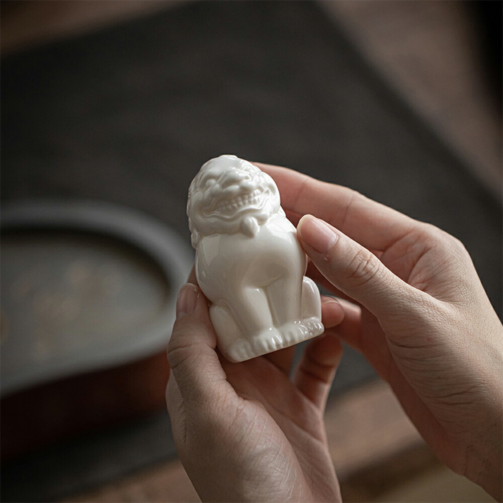 楽天市場】【1匹のみ】IwaiLoft 獅子の置物 白獅子 白盛 陶磁器 家の