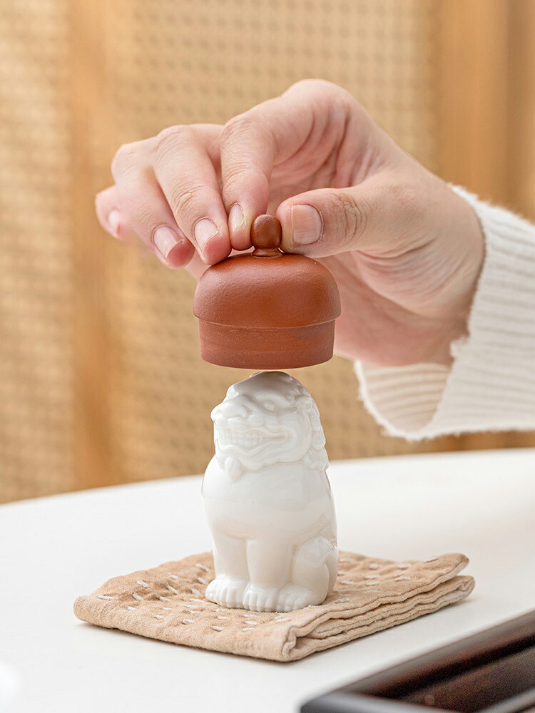 楽天市場】【1匹のみ】IwaiLoft 獅子の置物 白獅子 白盛 陶磁器 家の