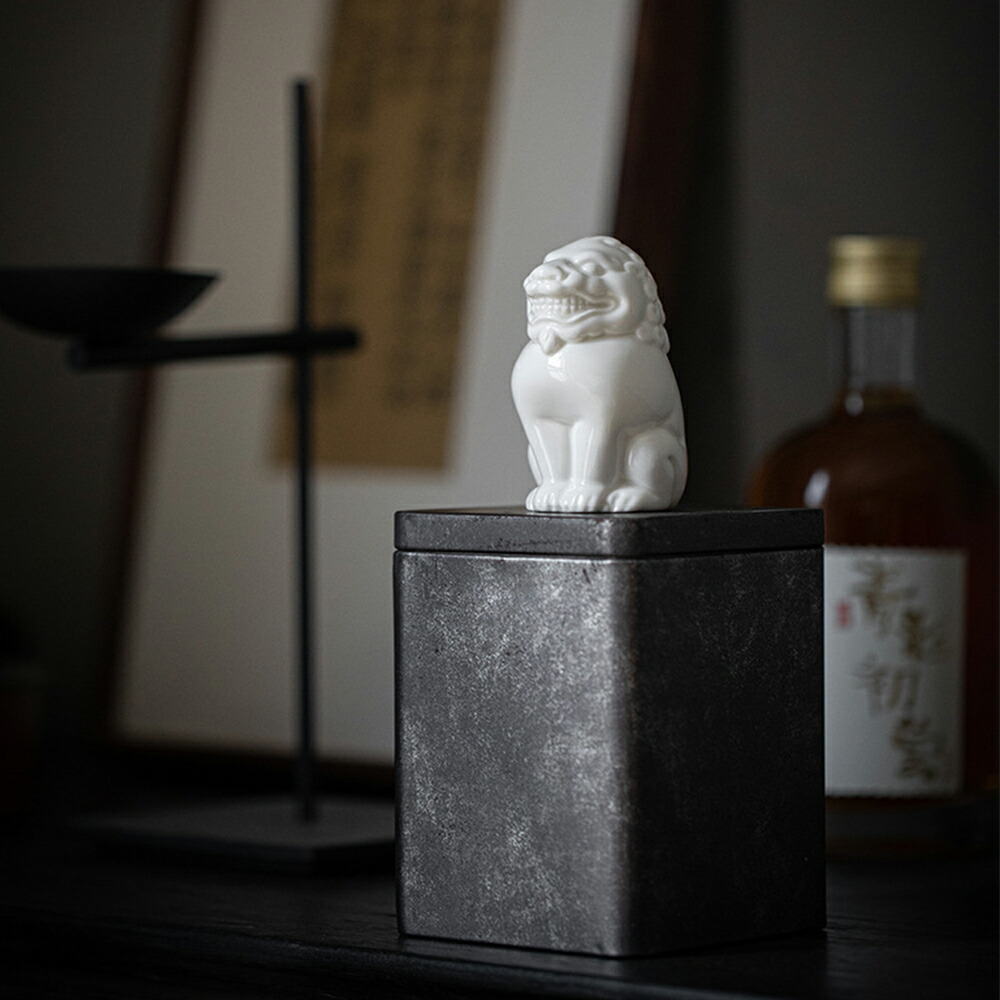 楽天市場】【1匹のみ】IwaiLoft 獅子の置物 白獅子 白盛 陶磁器 家の