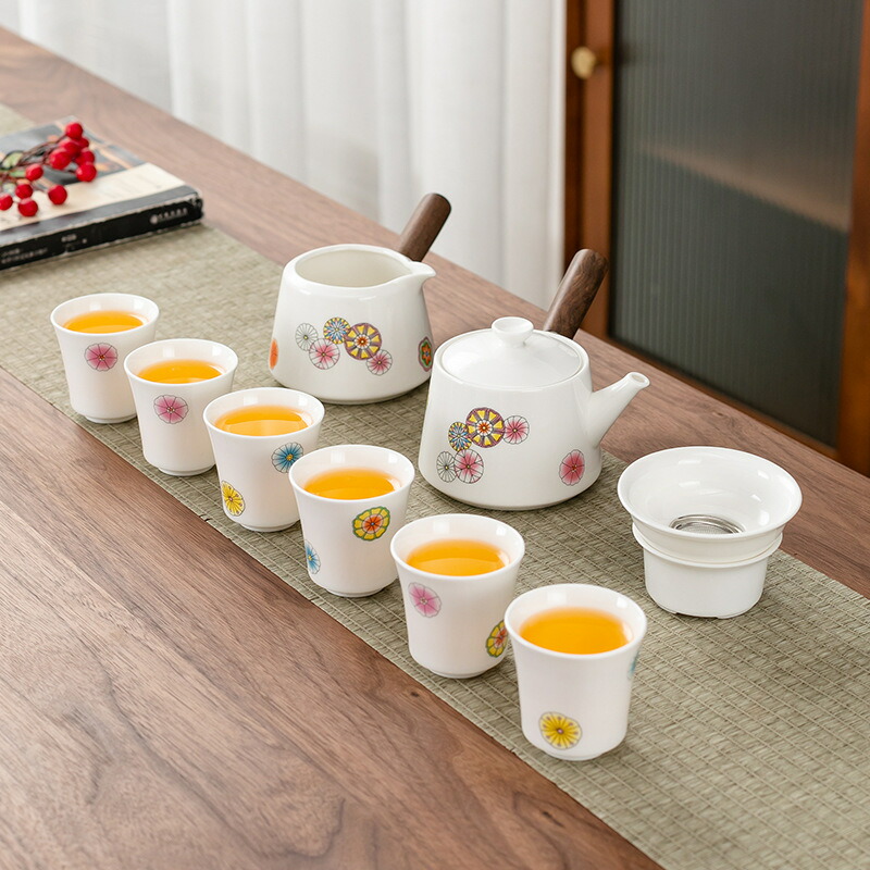 楽天市場】美しい手毬 花柄 茶器セット ティーポット 蓋碗 急須 横手