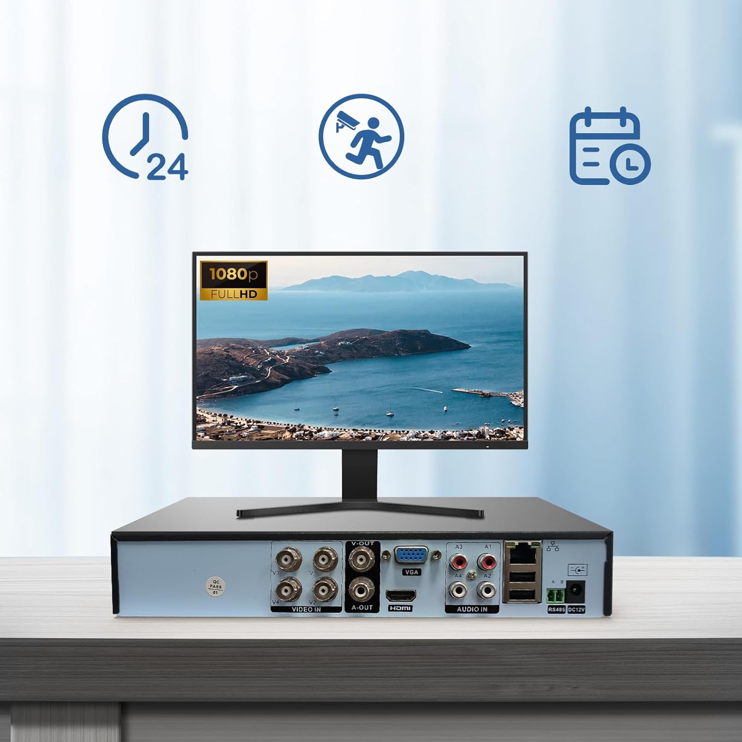 防犯カメラ H.264デジタルビデオレコーダー 52万画素カメラ付 HDD1TB