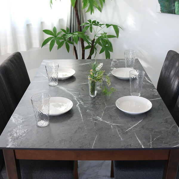 楽天市場】伸長式 ダイニングテーブルセット 4人掛け グレー天板 5点