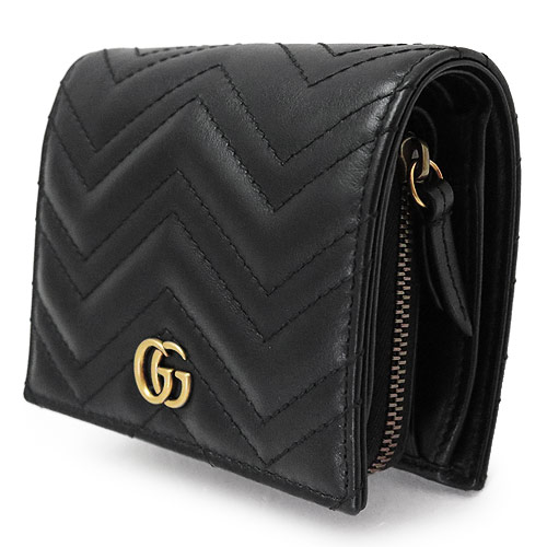 Gucci ブラック 二つ折り財布 キルティング