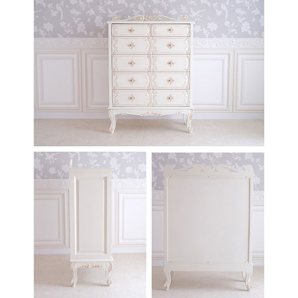 楽天市場】チェスト タンス たんす 小物 収納 引出 5段 ホワイト 白 姫